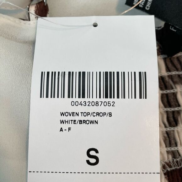 Forever 21 Satin Cow Print Crop Top Brown White Handkerchief Hem S - Picture 4 of 6